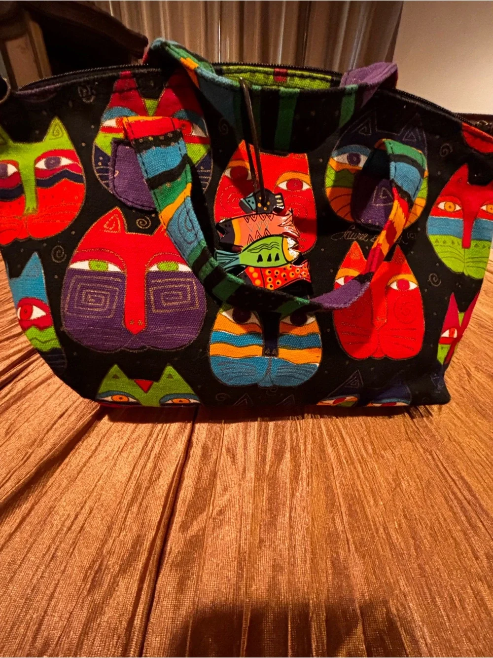 Laurel Burch Colorful Feline Bag